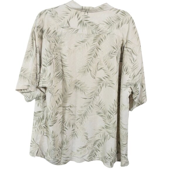 Tommy Bahama Beige Green Silk Tropical Print SZ XL Short Sleeve Button Down - Picture 4 of 12